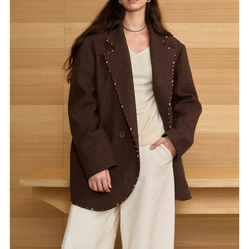 Damen Oversized Blazer mit Dekorstich Drune