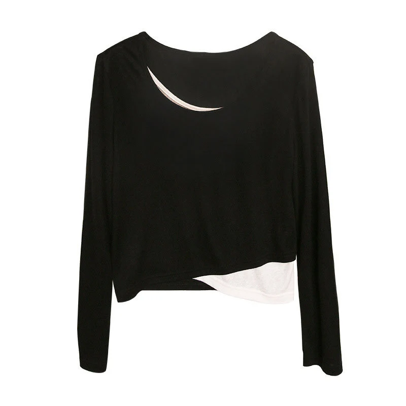Damen Modisches cropped Langarmshirt Drune