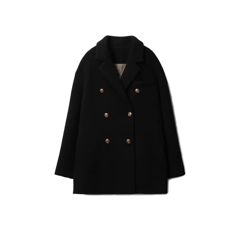 Damen Modischer Oversized-Blazer mit goldenen Knöpfen Drune