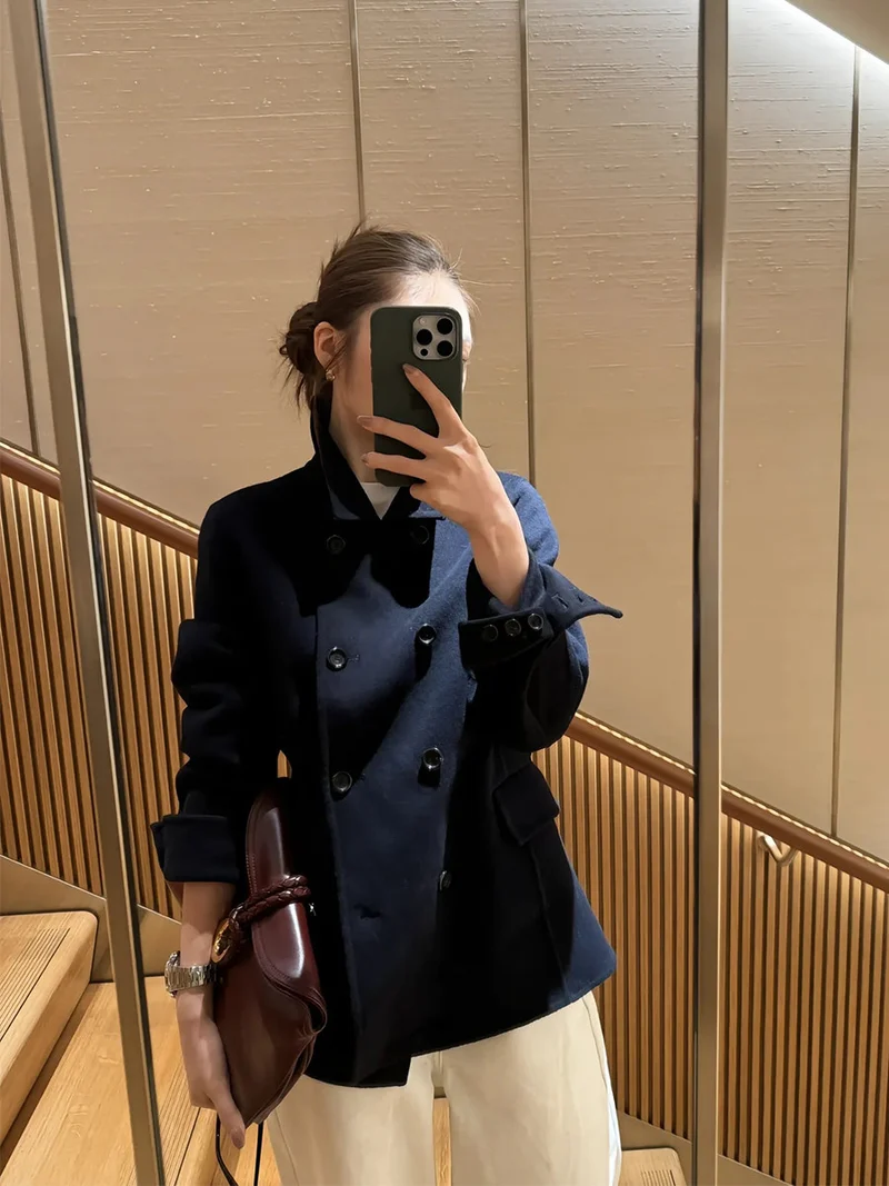 Damen Modischer Doppeltbreasted Blazer Drune