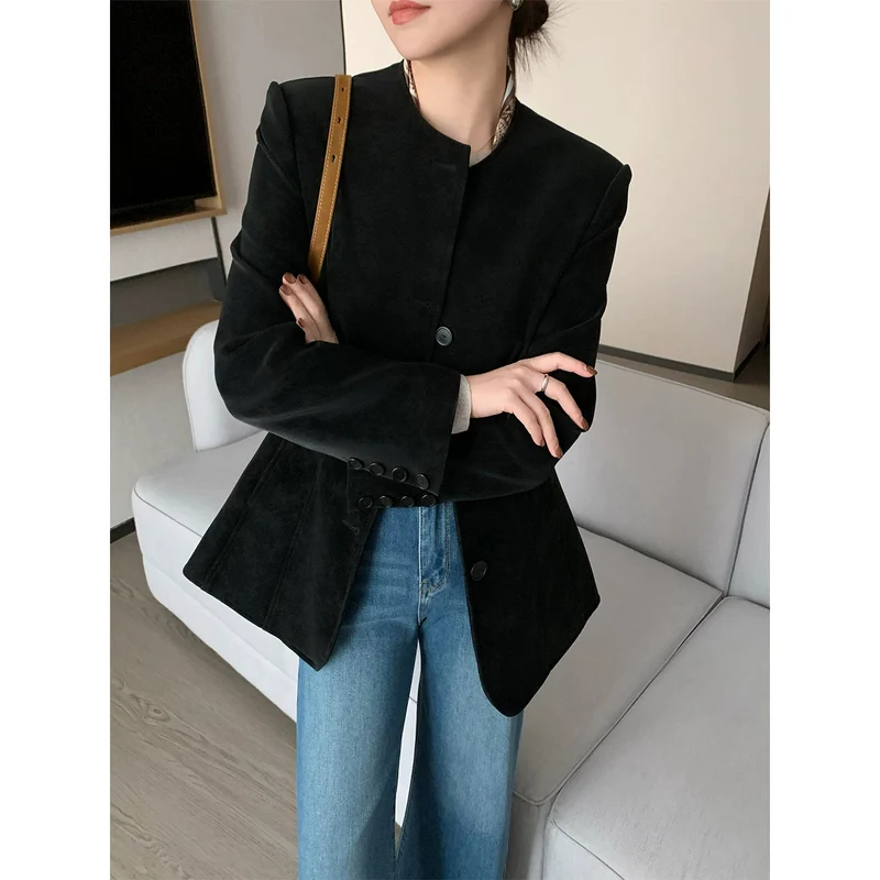 Damen Modischer Blazer mit strukturiertem Design Drune