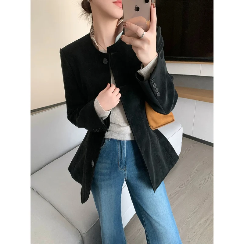 Damen Modischer Blazer mit strukturiertem Design Drune