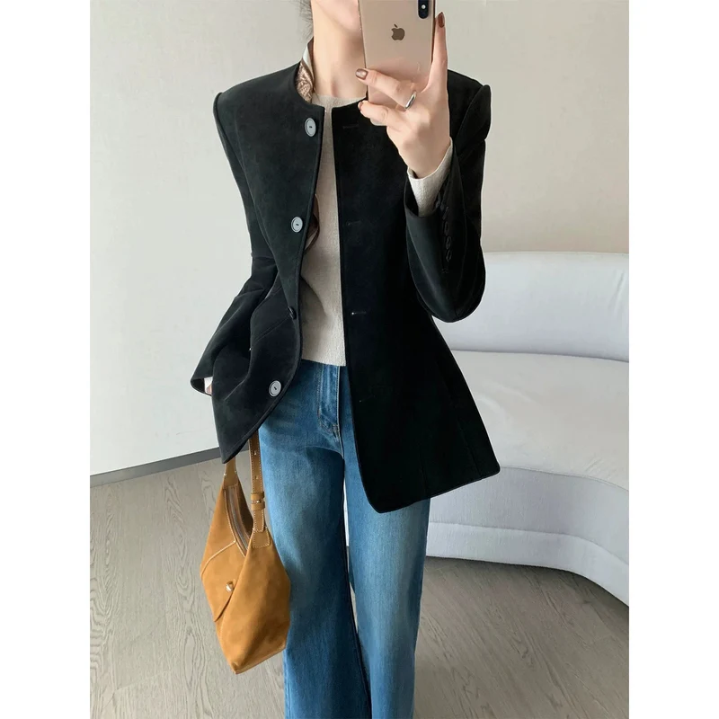 Damen Modischer Blazer mit strukturiertem Design Drune