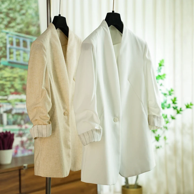 Damen Modischer Blazer mit leicht strukturierter Oberfläche Drune