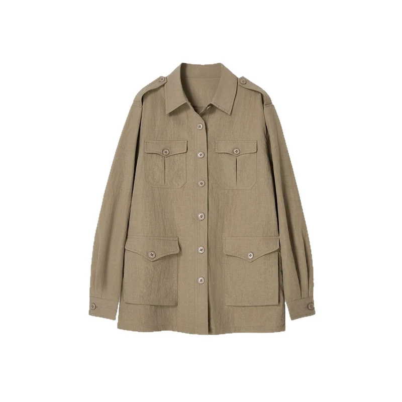 Damen Modische Utility-Jacke mit Taschen Drune