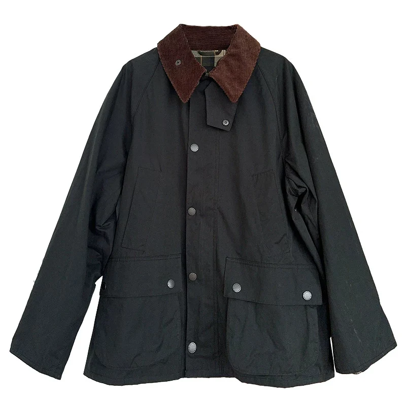 Damen Modische Utility-Jacke mit Karomuster Drune