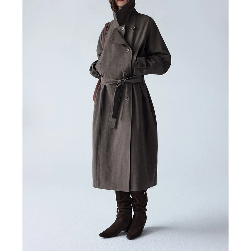 Damen Modische und lässige Jacke mit hohem Kragen Drune