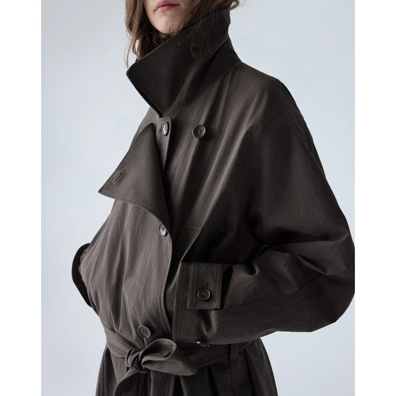 Damen Modische und lässige Jacke mit hohem Kragen Drune