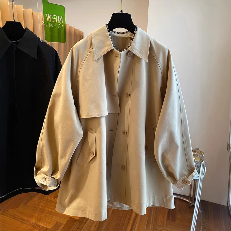 Damen Modische Übergangsjacke mit weitem Schnitt Drune