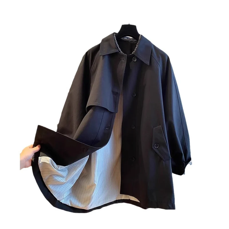 Damen Modische Übergangsjacke mit weitem Schnitt Drune