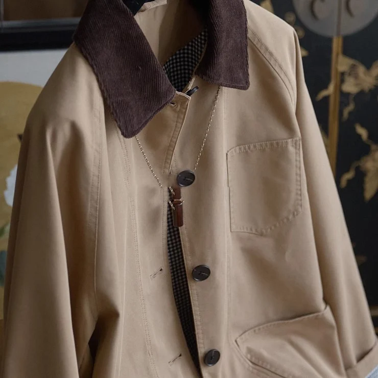 Damen Modische Übergangsjacke mit weichem Kragen Drune