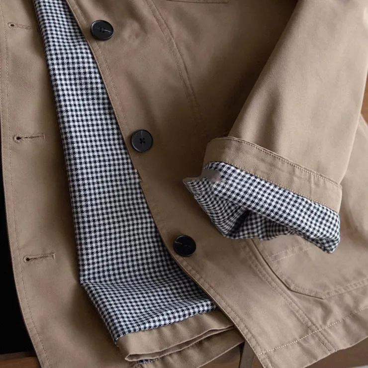 Damen Modische Übergangsjacke mit weichem Kragen Drune