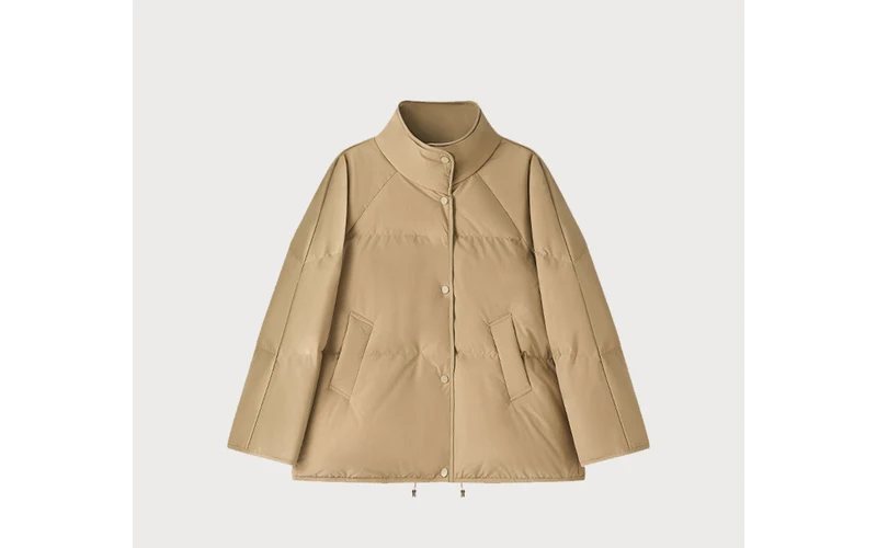 Damen Modische Übergangsjacke mit hoher Kragen Drune