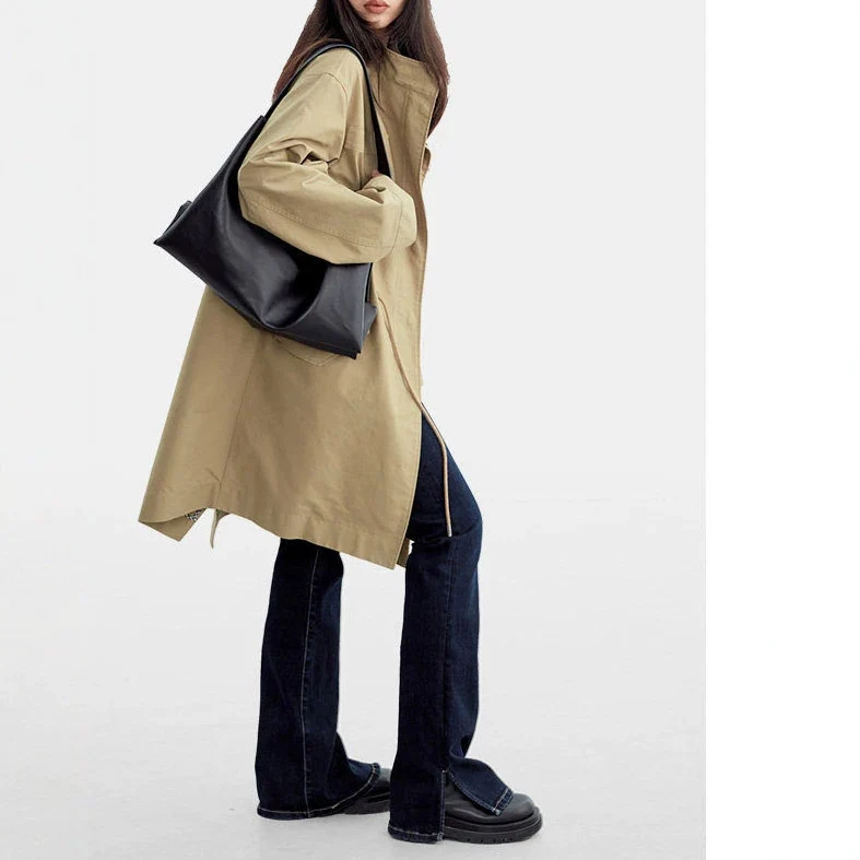 Damen Modische Übergangsjacke mit hohem Kragen Drune 1789268979