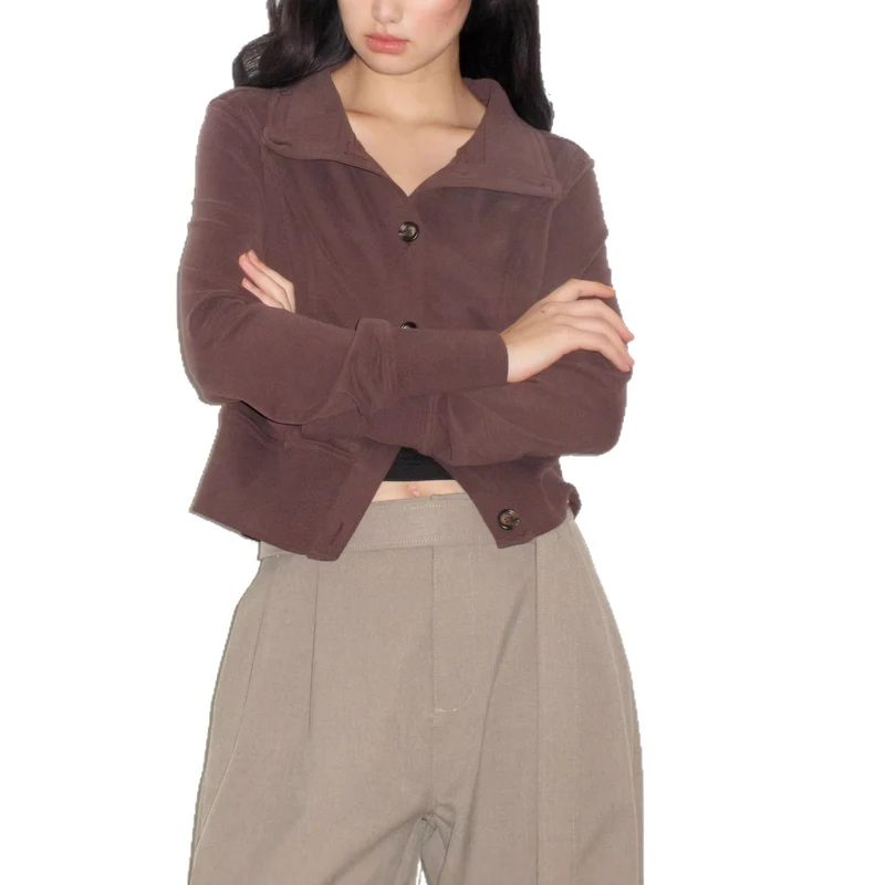 Damen Modische Steppjacke mit hohem Kragen Drune