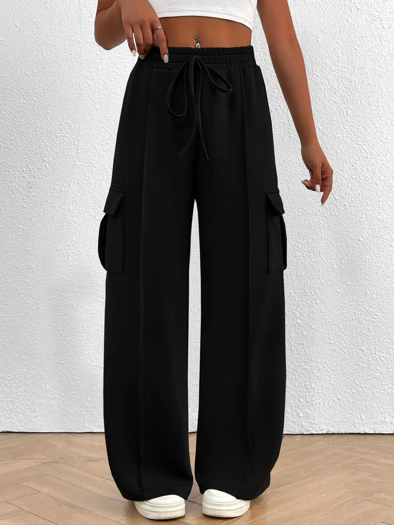 Damen Cargo-Hose im lässigen Relaxed Fit mit elastischem Bund und praktischen Taschen Drune