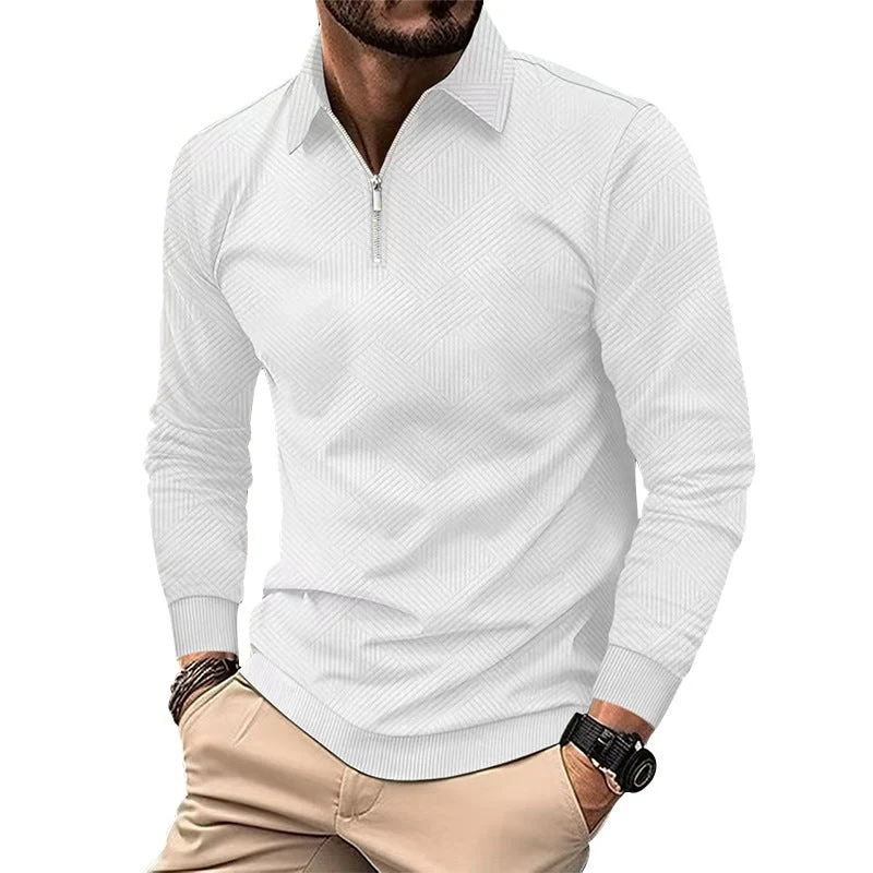 Herren hochwertiger Strickpullover mit Stehkragen und modischem Reißverschluss Drune
