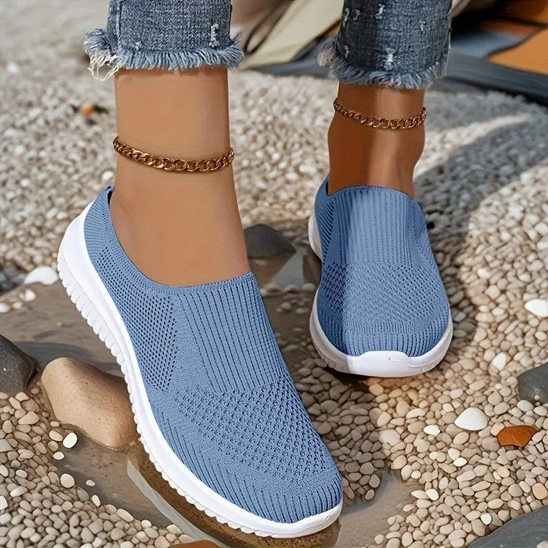 Damen bequeme und atmungsaktive Slip-On Sneaker Drune