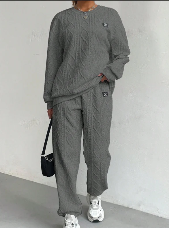 Damen Strickanzug mit strukturiertem Design und bequemer Passform Drune