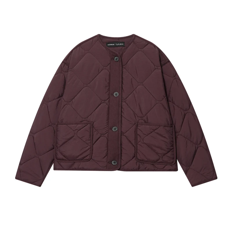 Damen nan gesteppte Cardigan‑Jacke mit Rautenstepp, Rundhals und aufgesetzten Taschen Drune