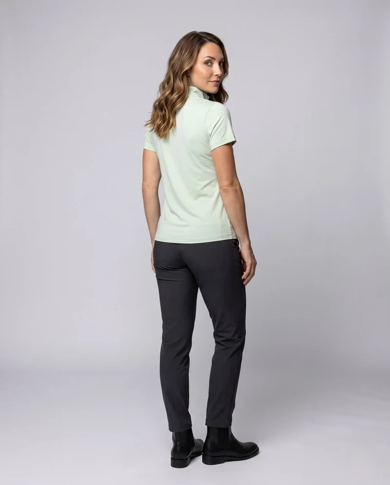 Damen Kurzarm Funktionsshirt mit Reißverschluss Drune