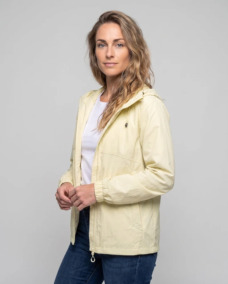 Damen leichte Funktionsjacke mit verstellbarer Kapuze und praktischen Taschen Drune
