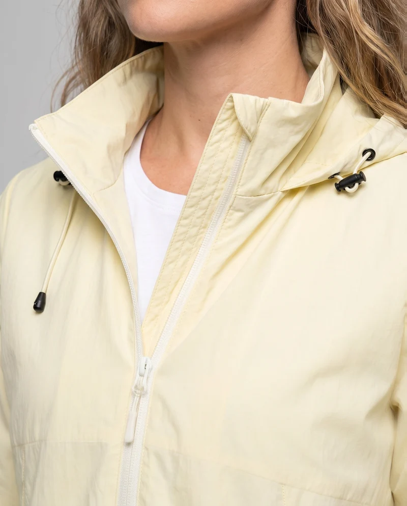 Damen leichte Funktionsjacke mit verstellbarer Kapuze und praktischen Taschen Drune