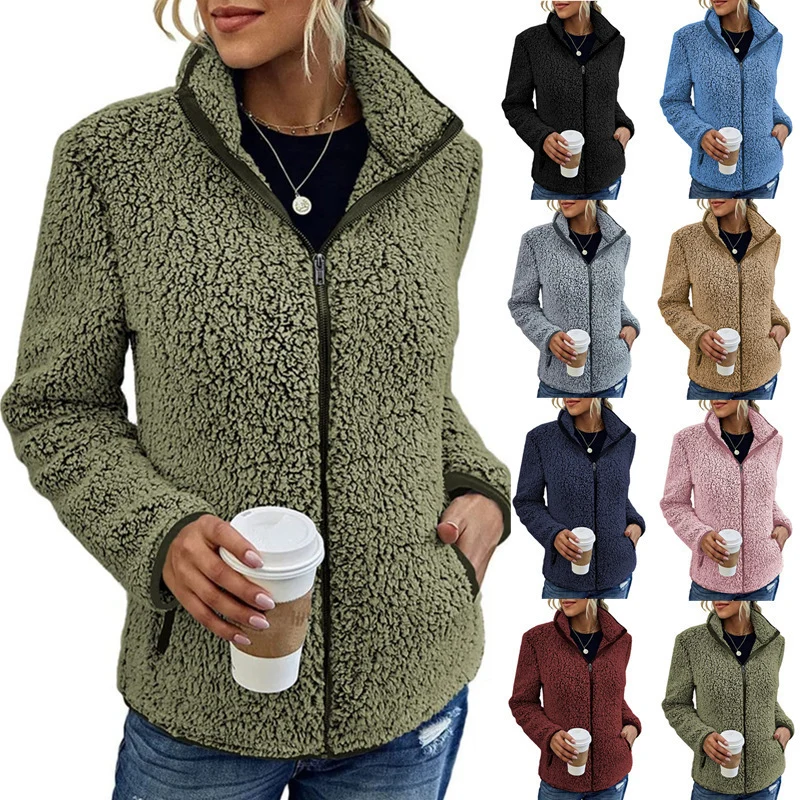 Damen Fleecejacke mit hohem Kragen und praktischen Reißverschlusstaschen Drune