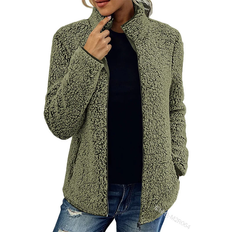 Damen Fleecejacke mit hohem Kragen und praktischen Reißverschlusstaschen Drune
