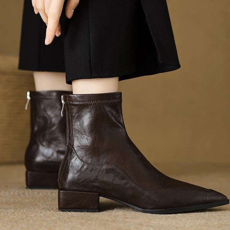 Damen Elegante spitze Stiefeletten Drune