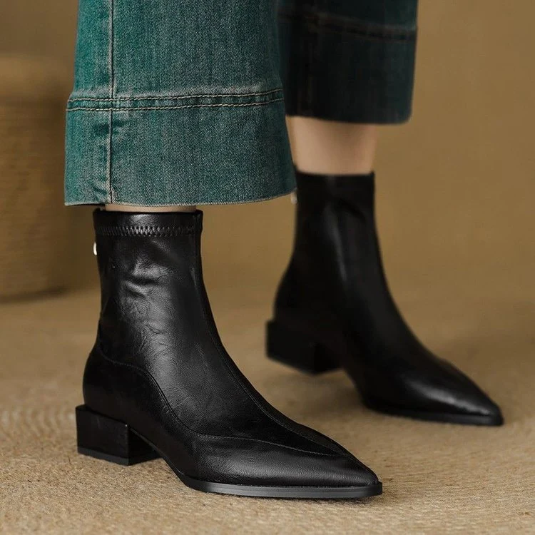 Damen Elegante spitze Stiefeletten Drune