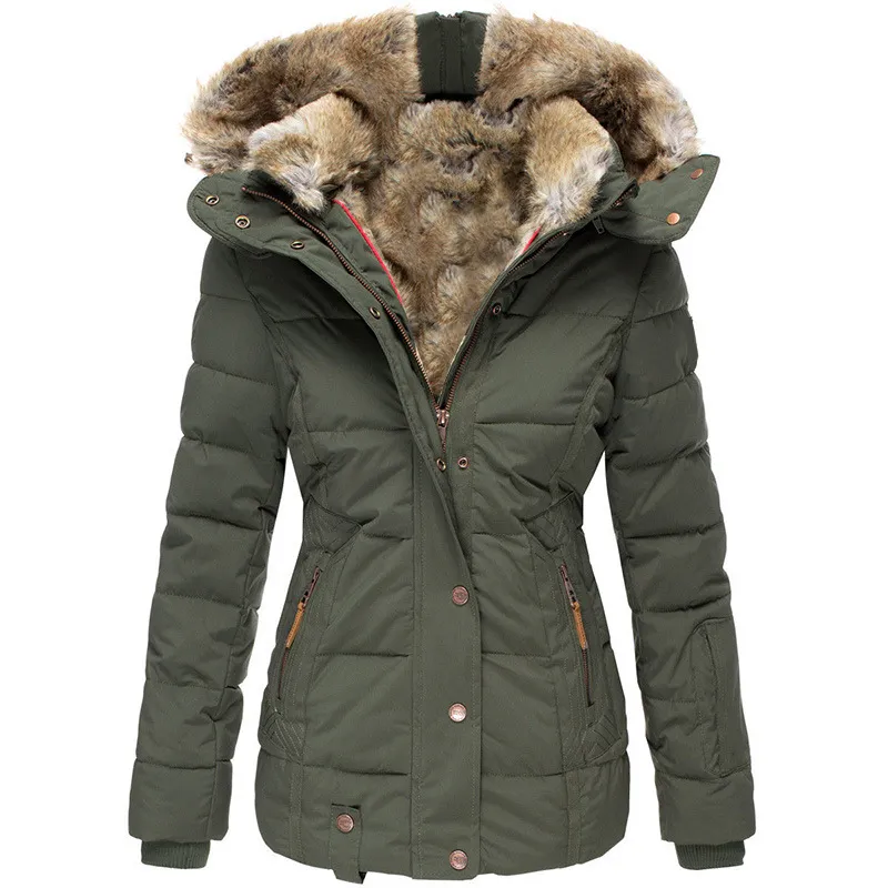 Drune | Winterjacke mit Fellfutter Damen - Schwarz