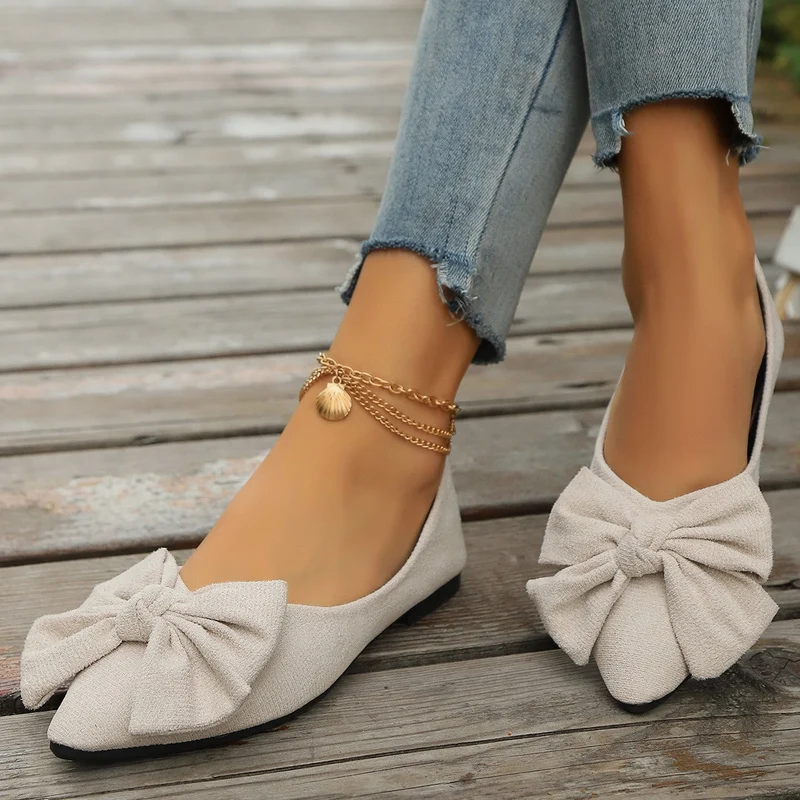 Damen Ballerinas mit modischer Schleifenapplikation und bequemem Fußbett Drune