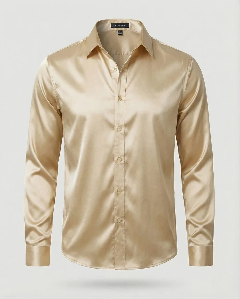 Satin Abendhemd Mit Haifischkragen Herren