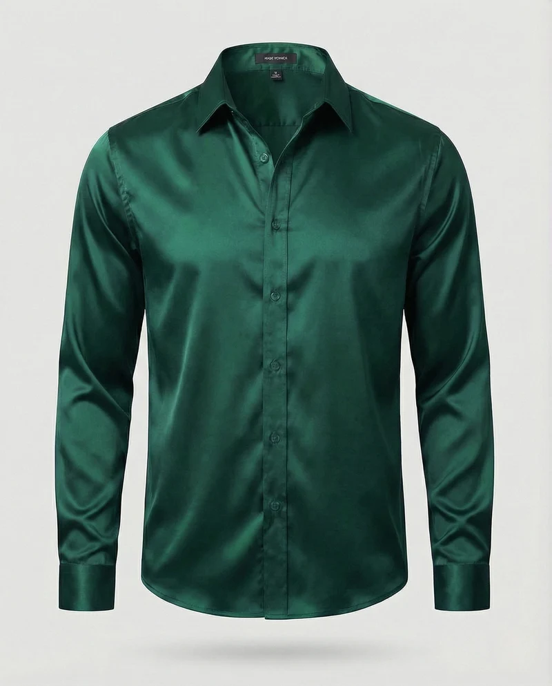 Satin Abendhemd Mit Haifischkragen Herren