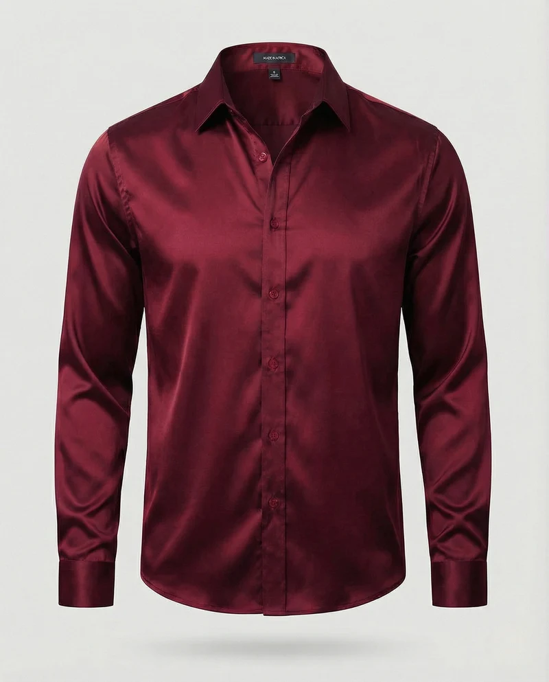 Satin Abendhemd Mit Haifischkragen Herren
