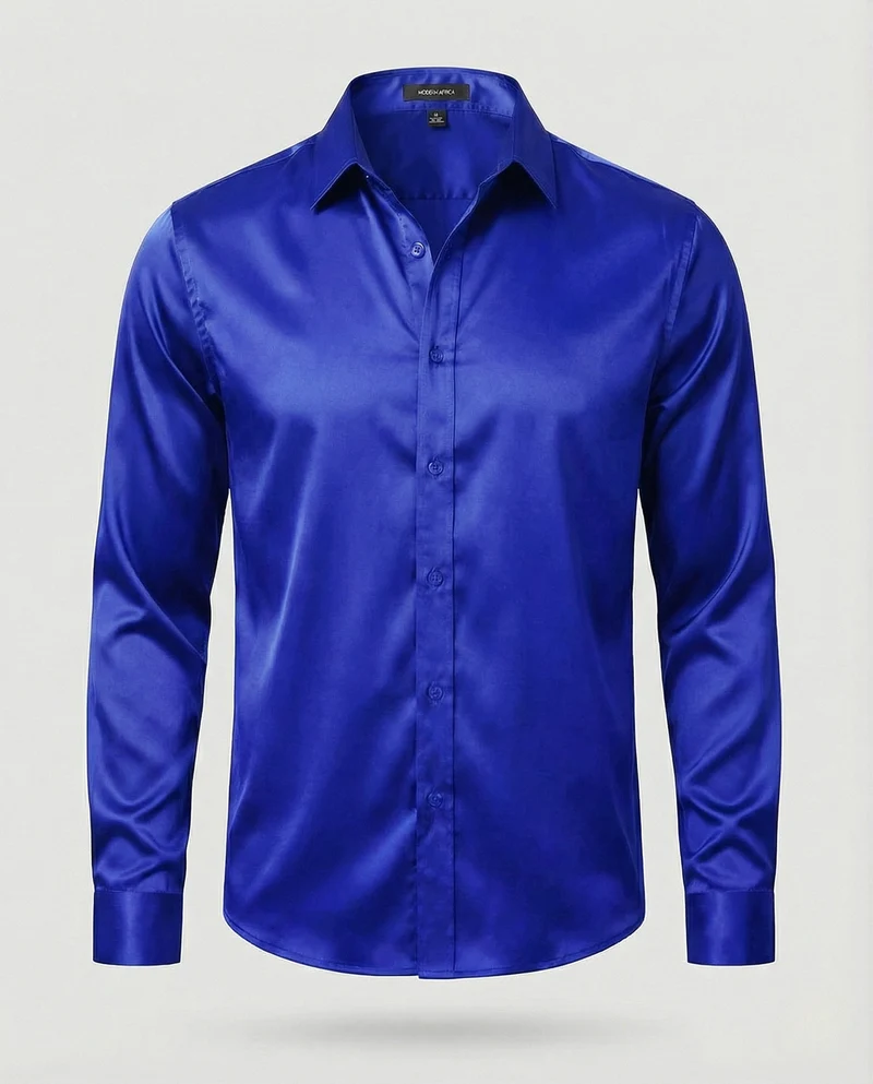 Satin Abendhemd Mit Haifischkragen Herren