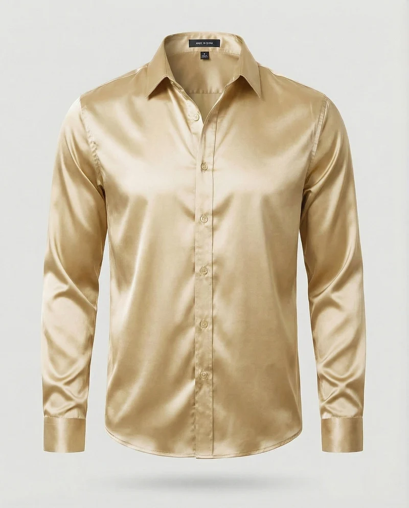 Satin Abendhemd Mit Haifischkragen Herren