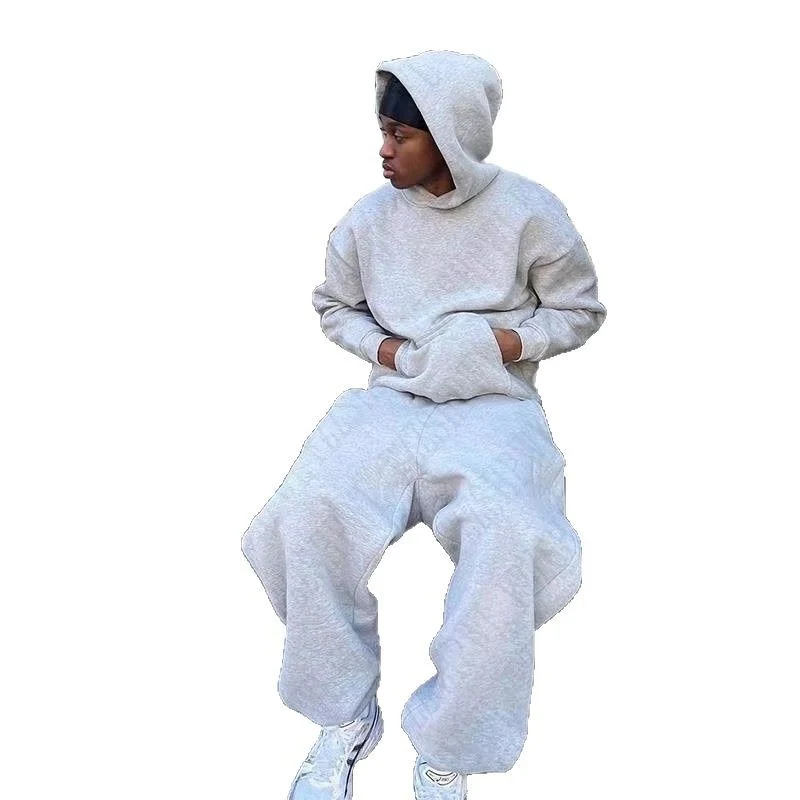Herren nan urbaner Boxy-Hoodie mit verkürztem Rumpf, überschnittener Schulter und weichem Fleece-Innenfutter Drune