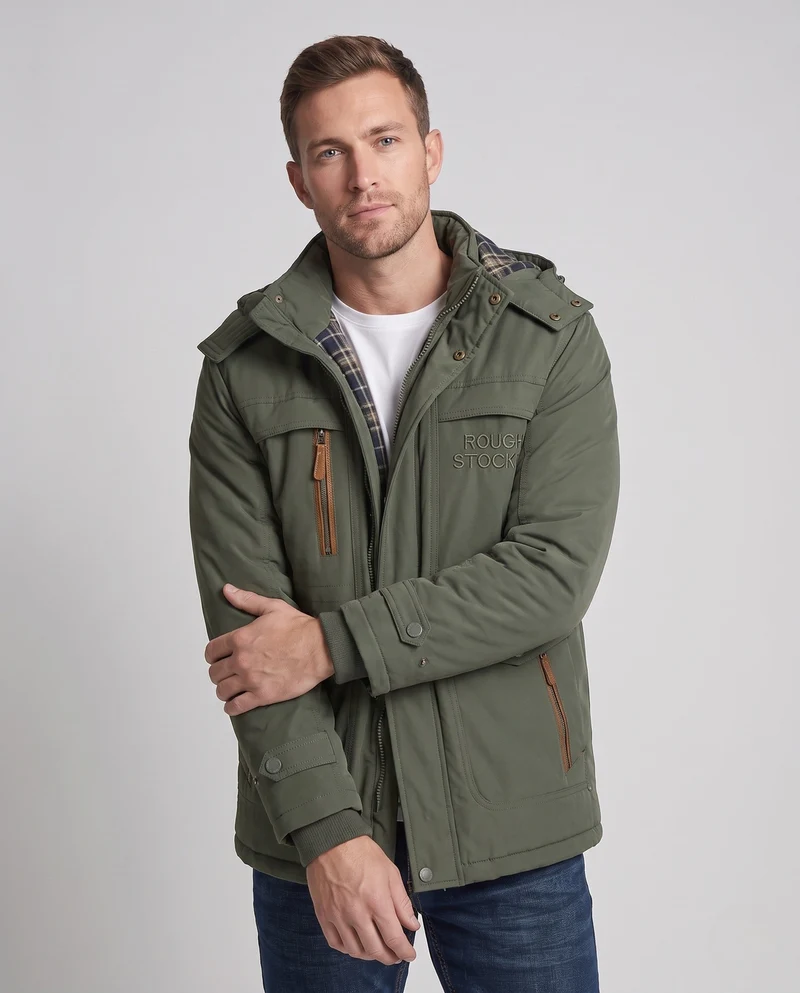 Herren multifunktionale Winterjacke mit Kunstpelzfutter Drune