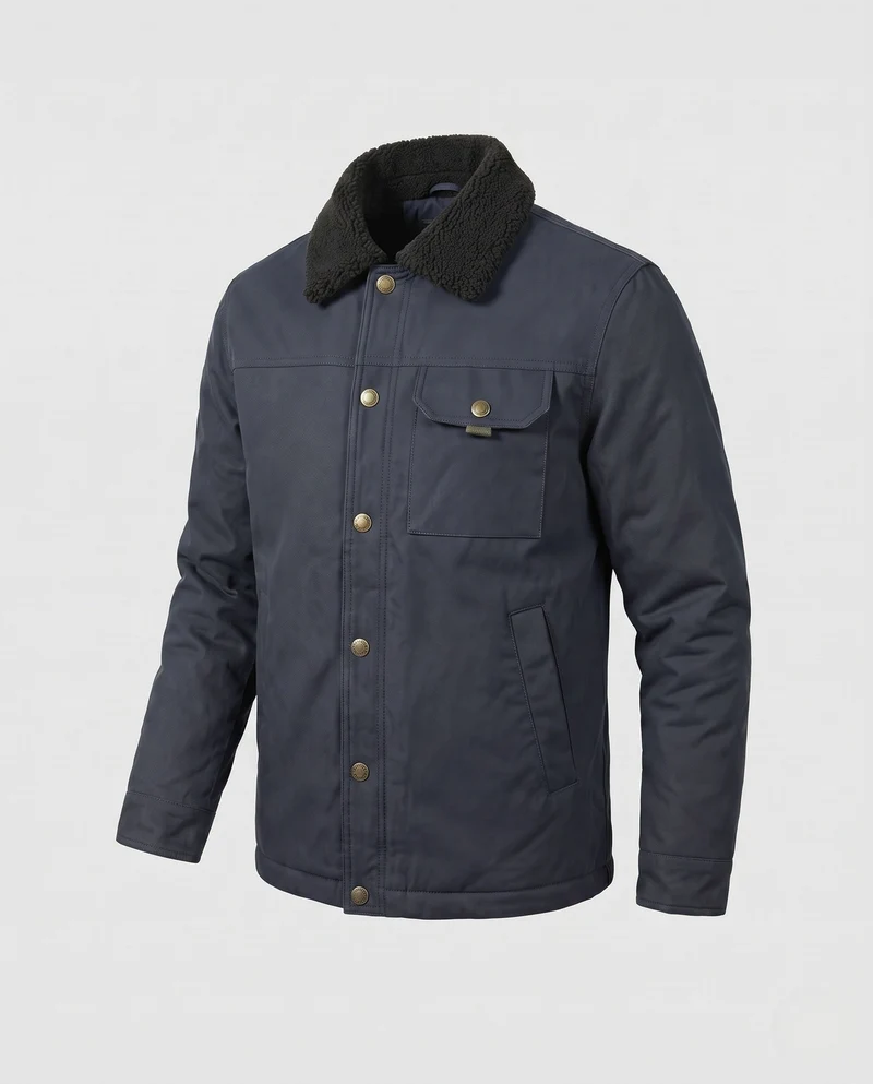 Männliche praktische Utility-Jacke mit Fleece-Kragen Drune