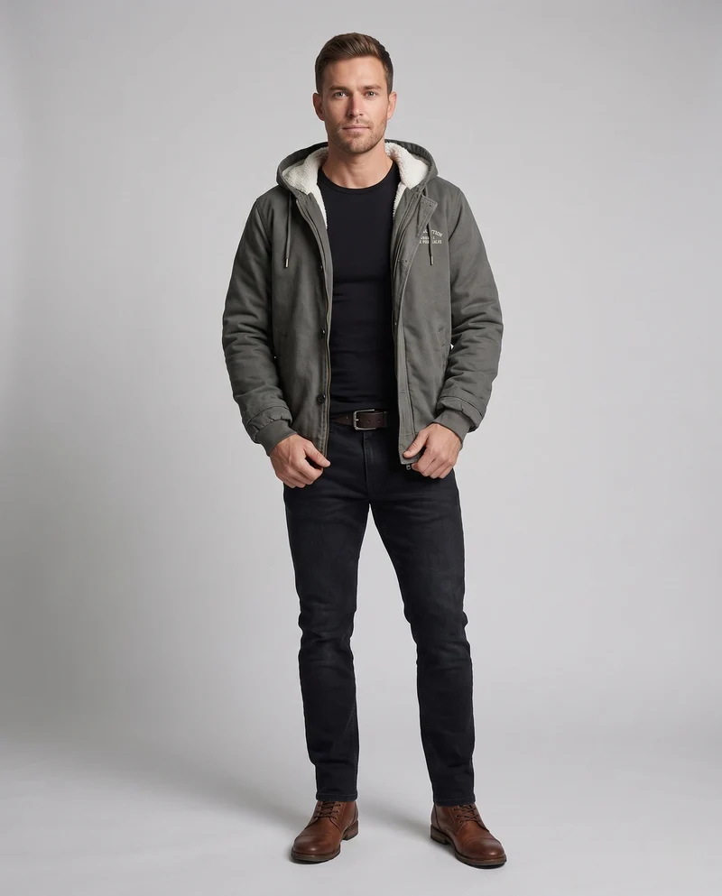 Herren Robuste Übergangsjacke mit Teddyfutter Drune