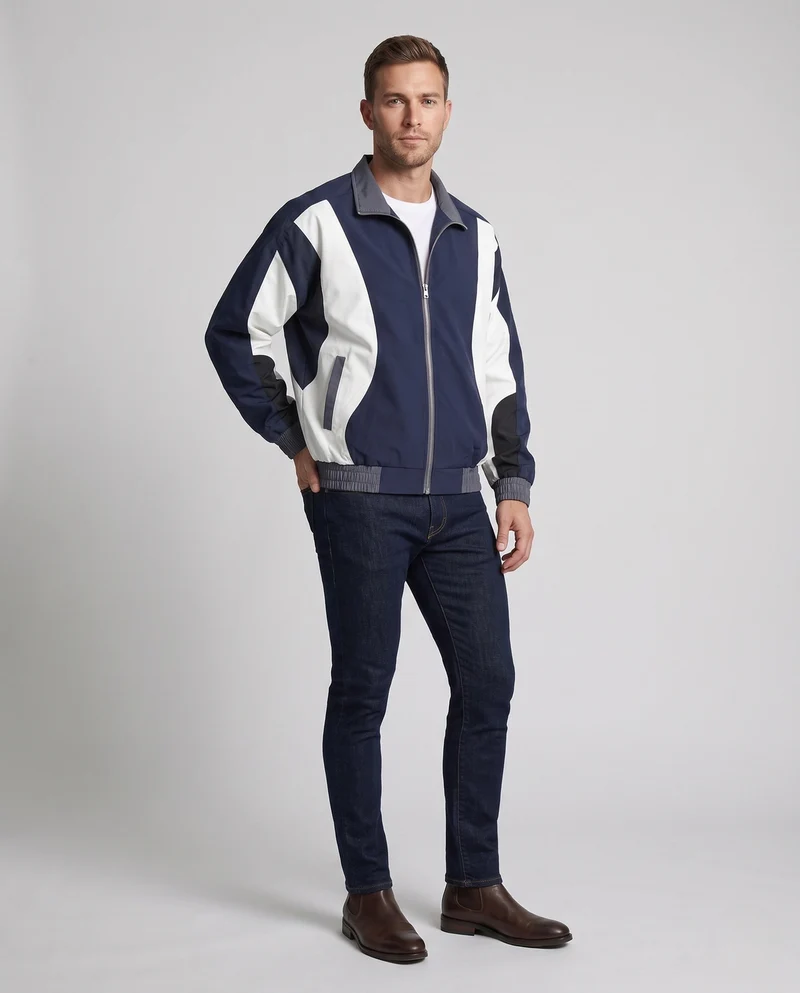 Männer Sportjacke mit hohem Kragen und elastischen Bündchen Drune