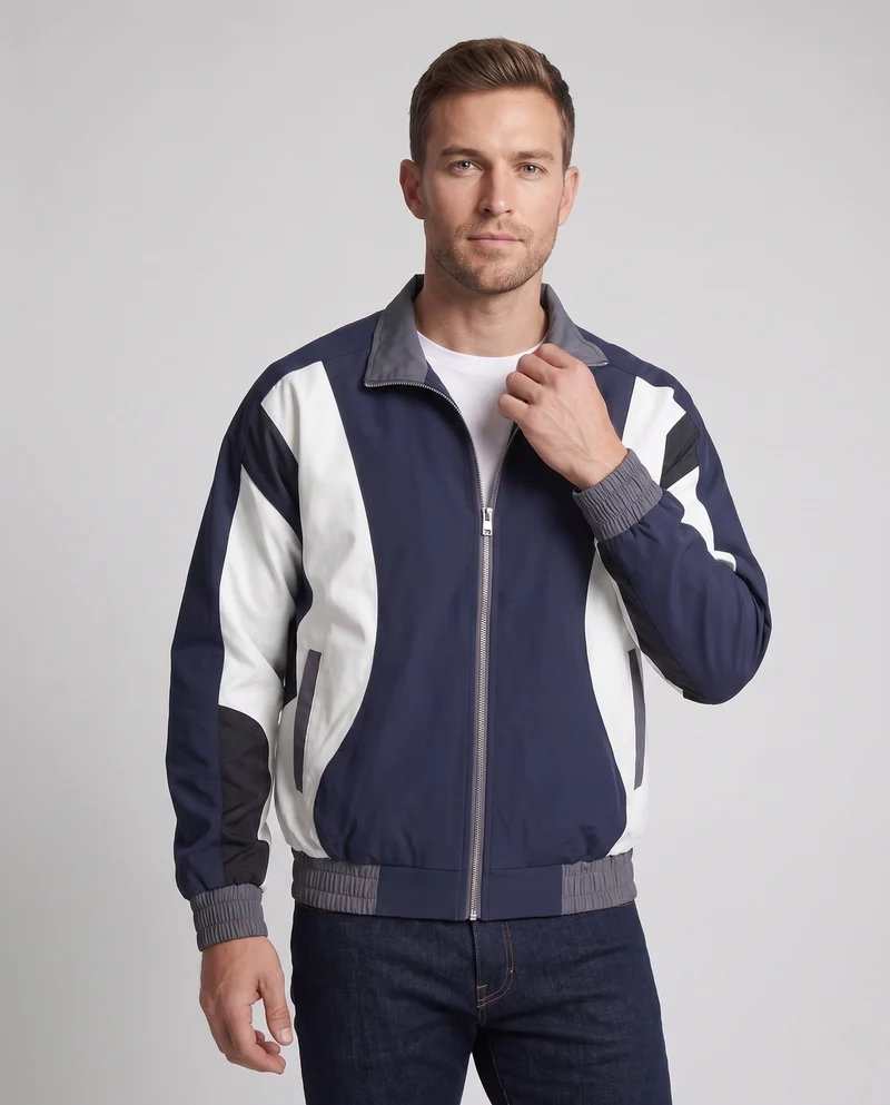 Männer Sportjacke mit hohem Kragen und elastischen Bündchen Drune