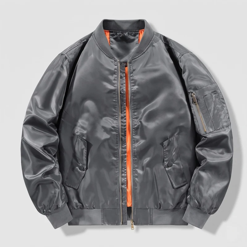 Männliche sportliche Bomberjacke mit hohem Kragen Drune