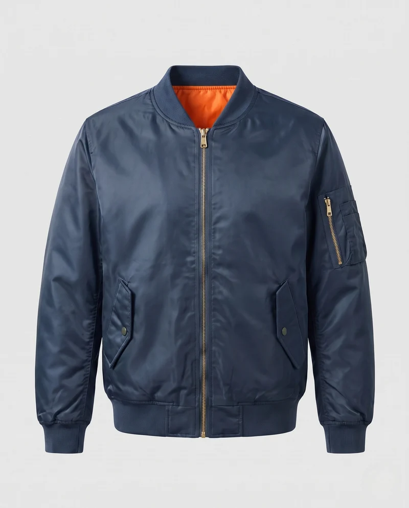 Männliche sportliche Bomberjacke mit hohem Kragen Drune