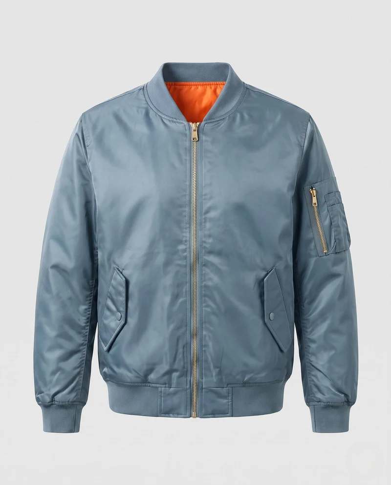 Männliche sportliche Bomberjacke mit hohem Kragen Drune