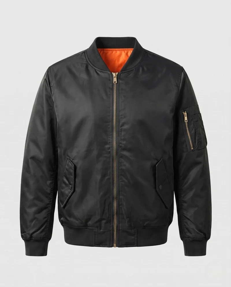 Männliche sportliche Bomberjacke mit hohem Kragen Drune