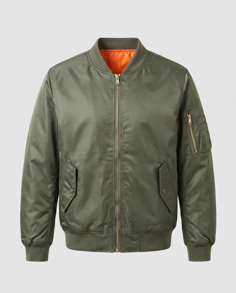 Männliche sportliche Bomberjacke mit hohem Kragen Drune