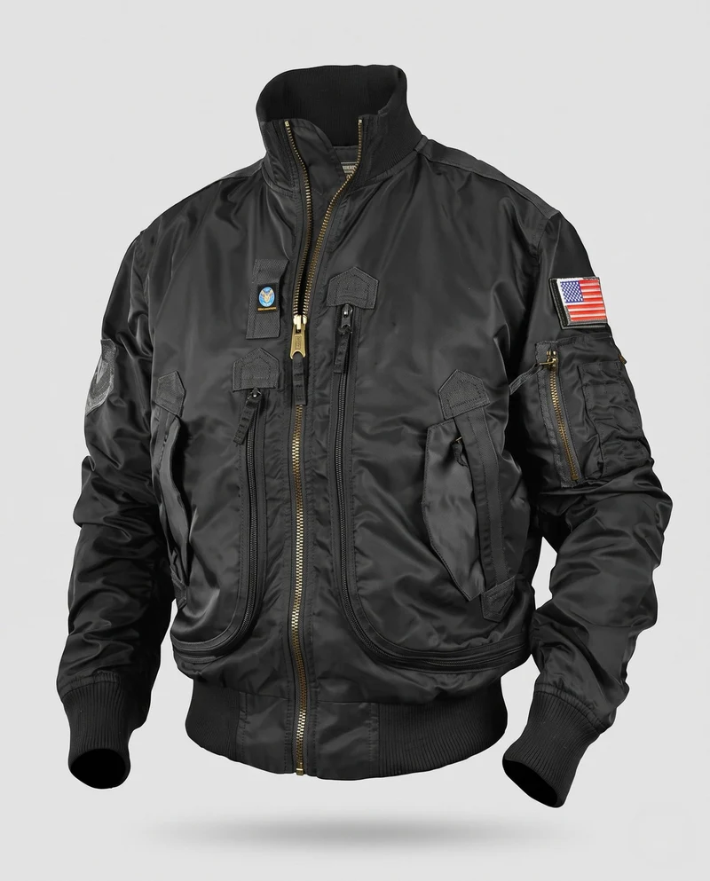 Männliche sportliche Bomberjacke mit mehreren Taschen Drune
